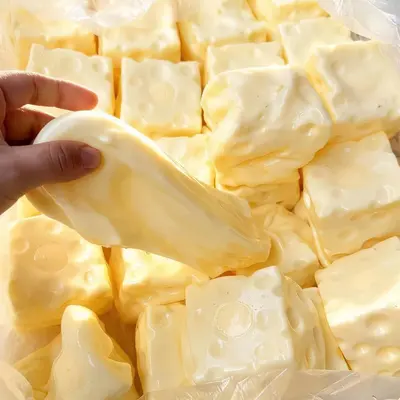 Übergroßes Käse-Quetschspielzeug mit Vaseline und Kokosöl-Füllung