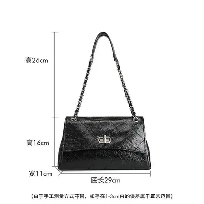 Women's Hourglass Bag with Chain Strap, Diamond Pattern, Shoulder and Crossbody - 4