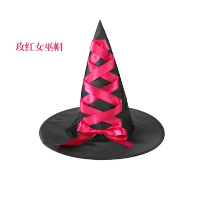 Halloween Witch Hat, Black Oxford Fabric, for Parties and Festivals - 9