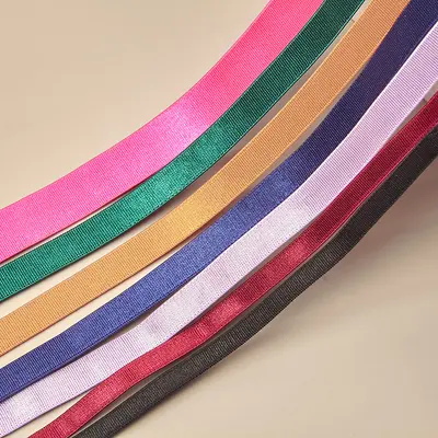Shiny Polyester Strap Tape, 0.6-1.5 cm, Colored Elastic - 4