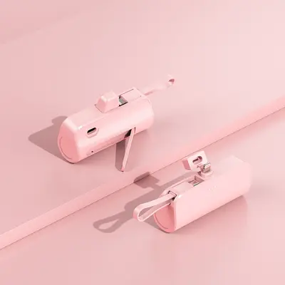 KC-zertifizierte tragbare Powerbank 5000mAh mit integriertem Kabel, kompakt und handlich, Mobilladegerät mit anpassbarem LOGO - 9
