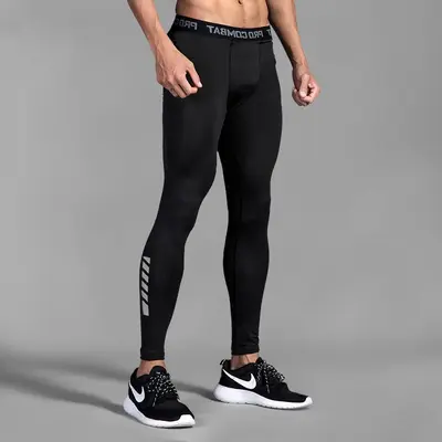 Men's Winter Fleece-Lined Thermal Sports Base Layer Pants, High-Stretch Compression - 7