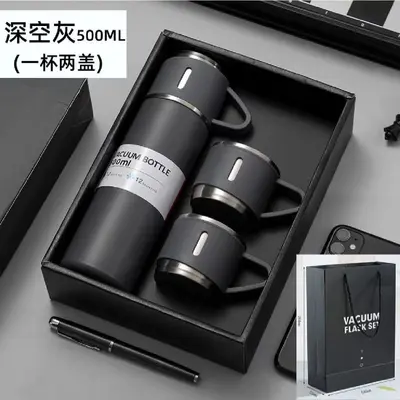 一杯三盖304不锈钢保温杯商务礼盒套装礼品伴手礼现货高颜值水杯 - 9