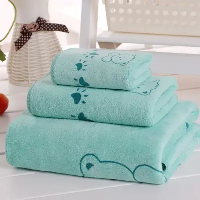 Bedruckte Badetuchgarnitur, 3-teilig, Unisex