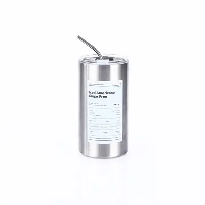 Stainless steel frosted American coffee cup, latte vacuum car cup, double-wall tumbler with straw, office thermos cup - 11