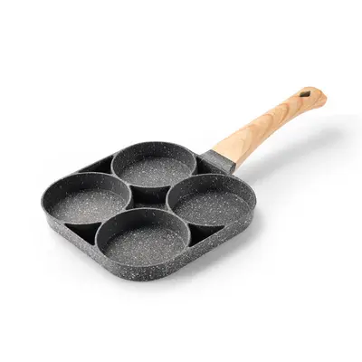 Four-Hole Heart-Shaped Non-Stick Breakfast Pan, Aluminum Alloy - 8