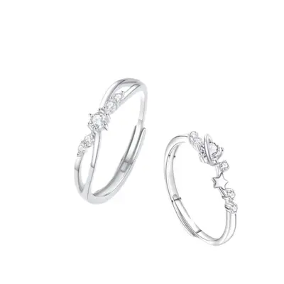 S999 Sterling Silver Matching Rings, Minimalist Design
