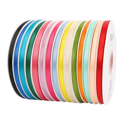 6 mm einfarbiges Polyester-Satinband, 100 Yards