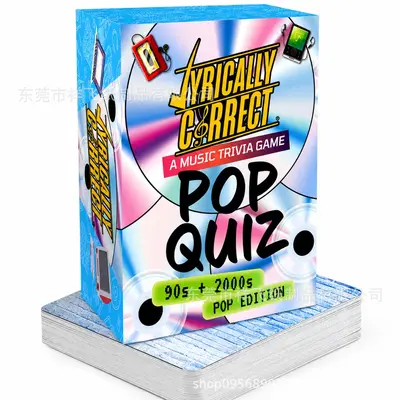 Lyrically Correct POP QUIZ English Song Guessing Party Card Game