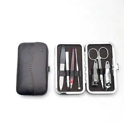 Manicure set, 7-piece, leather case, model 7303 - 4