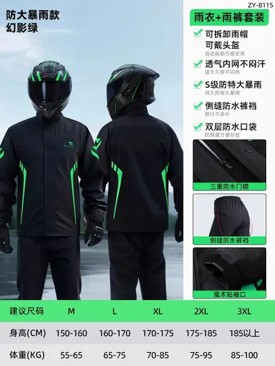 Raincoat, full body waterproof, motorcycle and bicycle use - 7