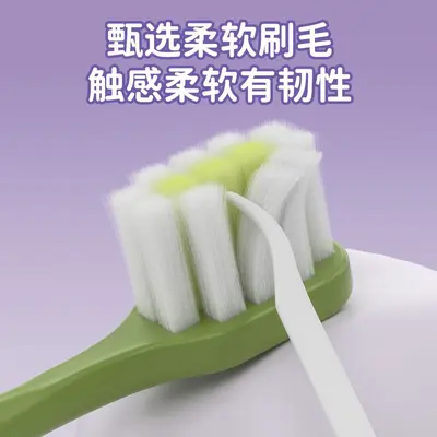 Adult Soft-Bristle Cartoon Toothbrush with Travel Tube