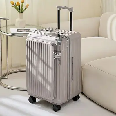 Front-Opening Luggage 2025 New Model Expandable Multifunctional Trolley Case 20 Inch Carry-On Password Lock Unisex - 11