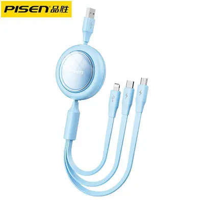 Pinsheng 3-in-1 çekimiş şarj kablosu, 2-in-1 araç tutuşu