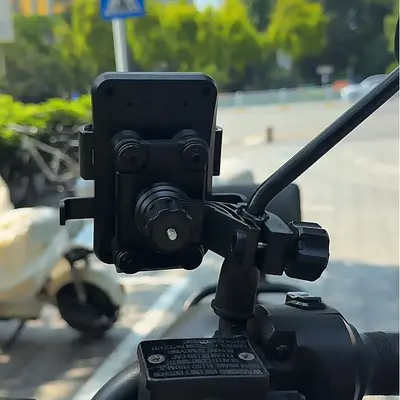 Q14 Bicycle and Motorcycle Phone Holder, Mounts to Rearview Mirror Without Tools - 5