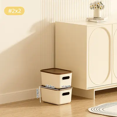 Robuste PP-Aufbewahrungsbox mit Deckel, braun - 8