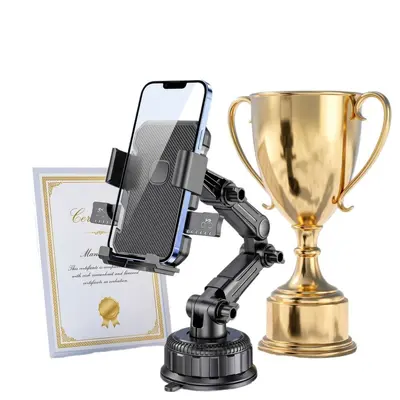 2026 Extended Arm Car Phone Holder, Large Suction Cup, Ultra-Stable Dashboard Mount - 6