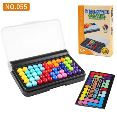 Puzzle Bead Brain Logic Training Board Game, Pocket Size Educational Toy - 7