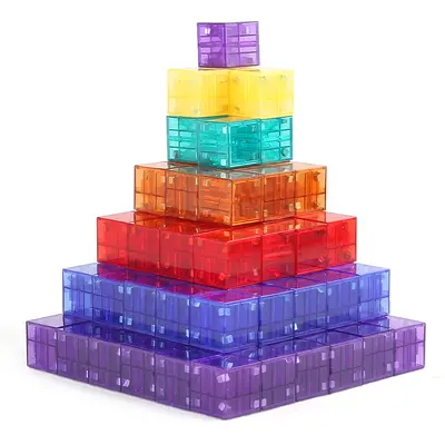 Manyetik 2 cm kare blok yapı seti, DIY küp, eğitici birleştirme oyuncağı - 6
