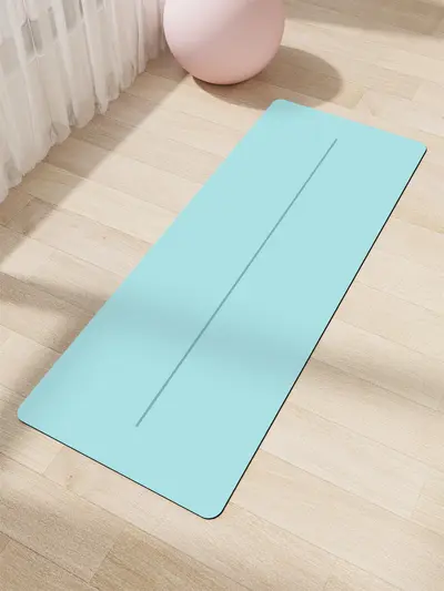 PU kauçuk yoga matı, pozisyon çizgileri, emici
