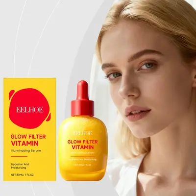EELHOE Vitamin-Serum - Feuchtigkeitspflege für strahlende, glatte und geschmeidige Gesichtshaut mit Elastizität und Glanz