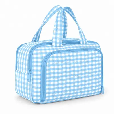 Large-capacity portable cosmetic bag with wide opening - 11