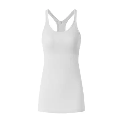 Women's Long Yoga Tank Top with Chest Pads and Criss-Cross Back - 9