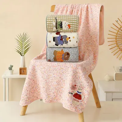Kalın banyo havlusu 70×140 cm sevimli desen - 1
