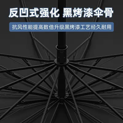 12-Rib Manual Umbrella, Reinforced Large Folding Dual-Use Rain and Sun Umbrella