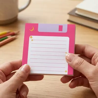 50 Sheets Retro Floppy Disk Sticky Notes, Creative DIY Memo Pads - 12