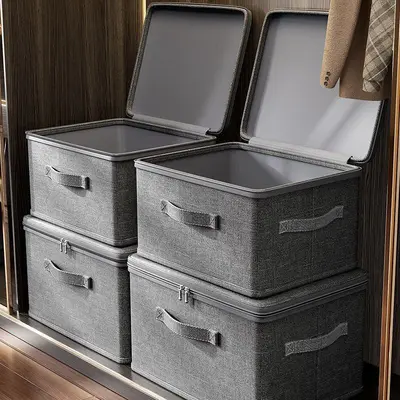 Fabric clothing storage box, large capacity, layered organization - 4
