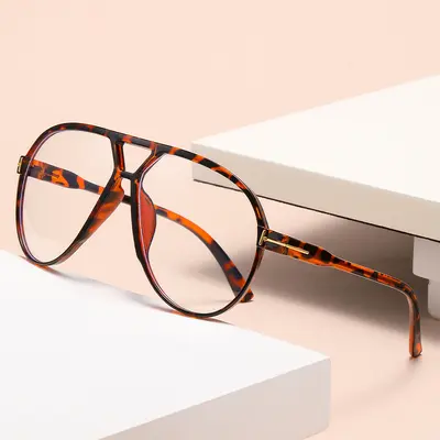 Pilotenbrille mit Buchstaben-T, ovaler Rahmen, Herren - 12