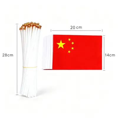 Handschwenkfahnen Nr. 7 und Nr. 8 auf Stab, kleine Fünf-Sterne-Flagge China - 7