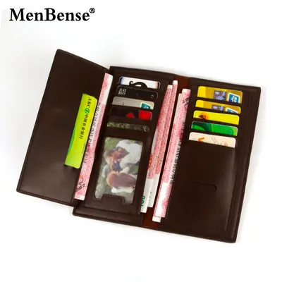 Large-Capacity Men's Long Wallet with Zipper and Card Slots - 3
