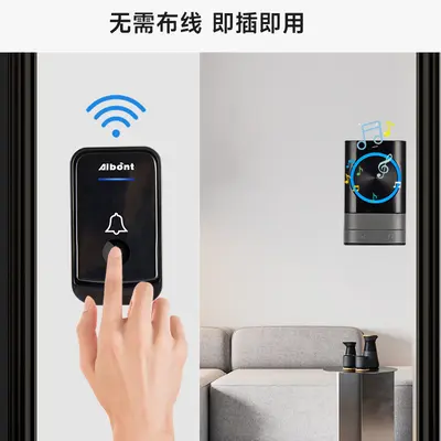 Wireless Doorbell with 1 Receiver and 2 Transmitters, Ultra-Long Range, Music, Elderly Cal