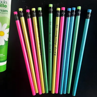 HB Pencil Set with Eraser Tops, Cartoon Design for Children - 12