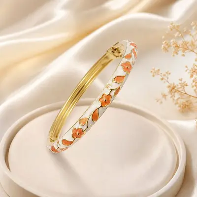 Cloisonné emaye bilezik, 0,8 çiçek tasarımı - 9