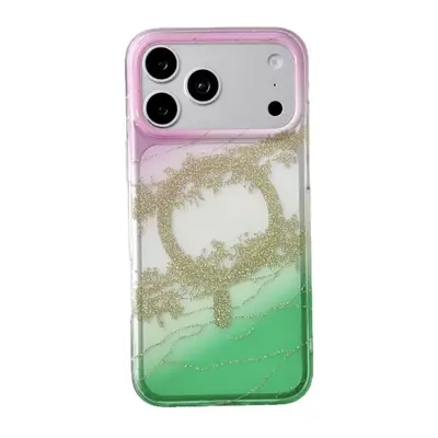 Apple 18 Pro Max çift katmanlı manyetik kılıf, altın dağ deseni