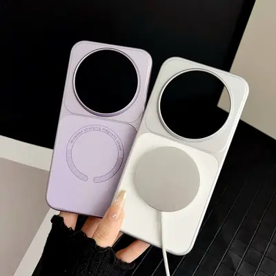 Xiaomi 17 Ultra lychee texture magnetic case, compatible with Redmi K100 Pro, hard PC cove