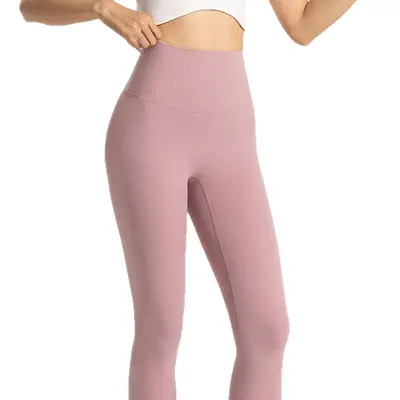 Seamless yoga pants women's high-waist hip-lift UV protection