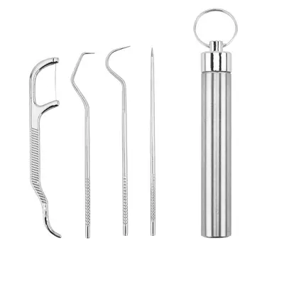 Stainless steel toothpick set with portable storage case - 6