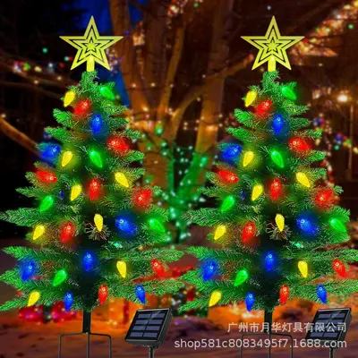 Solar-Außen-Weihnachtsbaum Rasen- und Gartenlampe - 7
