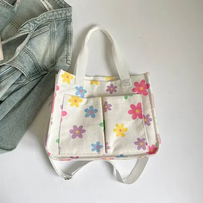 Large Capacity Women's Tote Bag Single Shoulder Retro Casual Style - 9