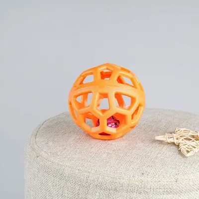 TPR Dog Toy Ball, Bite-Resistant, Geometric Hollow Design - 12