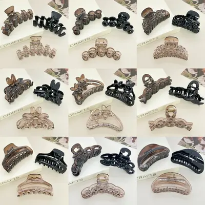 Trendy electroplated navy spring color hair clip large pearl claw clip for bun two yuan supermarket hair accessories