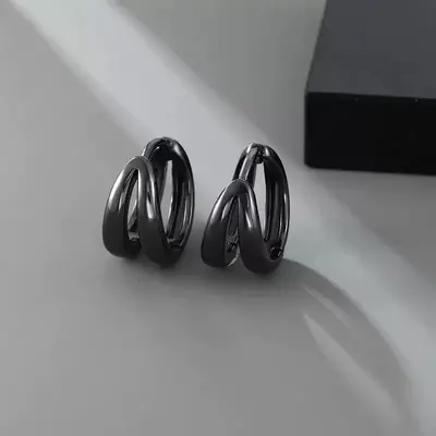 耳环男士素圈耳扣美式耳钉轻奢小众耳圈简约耳饰痞帅高级感耳饰男 - 10