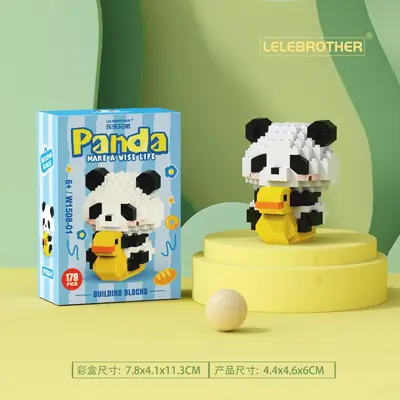 Kleiner-Panda-Figur Blindbox, Lego-kompatible Mikro-Bausteine - 9