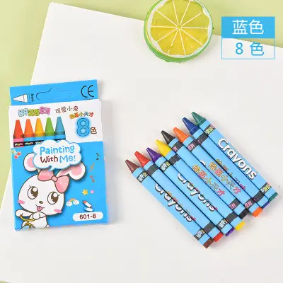 Capibara Çocuk Boya Mumu 8 Renk/12 Renk Seti Güvenli Toksik Olmayan Kolay Renklendirme Bebek Doodle Boya Kalemi - 10
