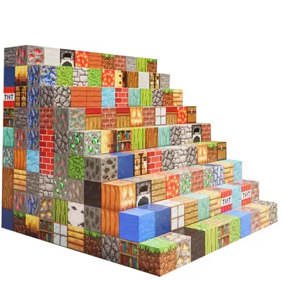 Minecraft Mıknatıslı Yapı Blokları, Eğitici DIY Yapı Modeli Oyuncak - 7