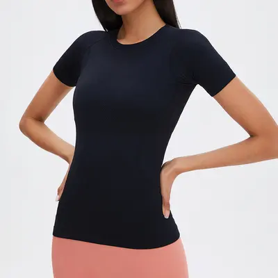 Seamless Breathable Short Sleeve Yoga T-Shirt - 10